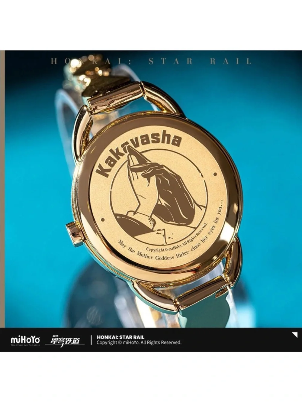 MiHoYo Official Honkai : Star Rail Aventurine Wrist Watch with a Milanese Strap